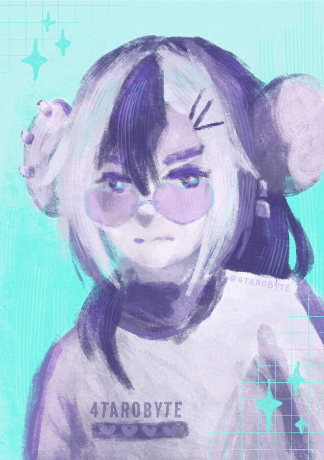 Taro Byte digital portrait (2024)