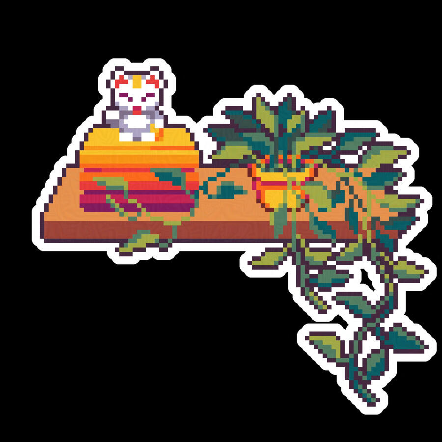 Pixel bookshelf sticker (2025)